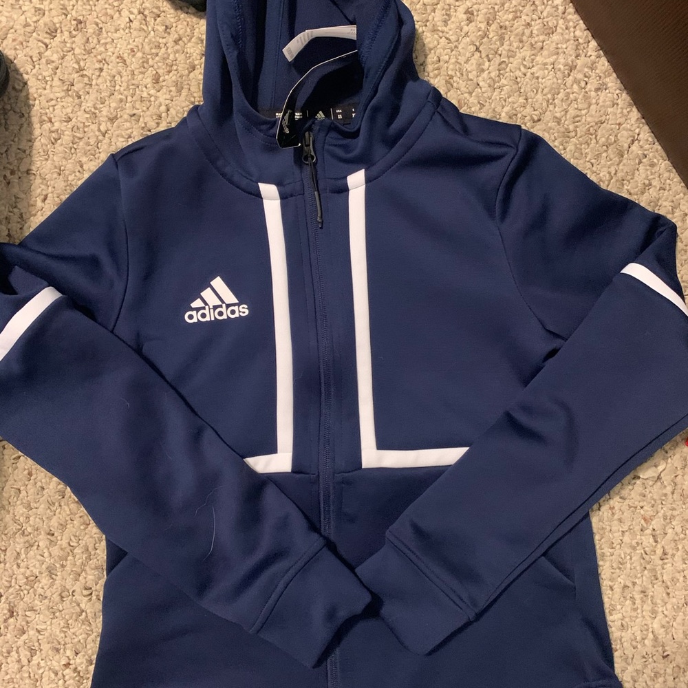 Navy blue adidas track jacket